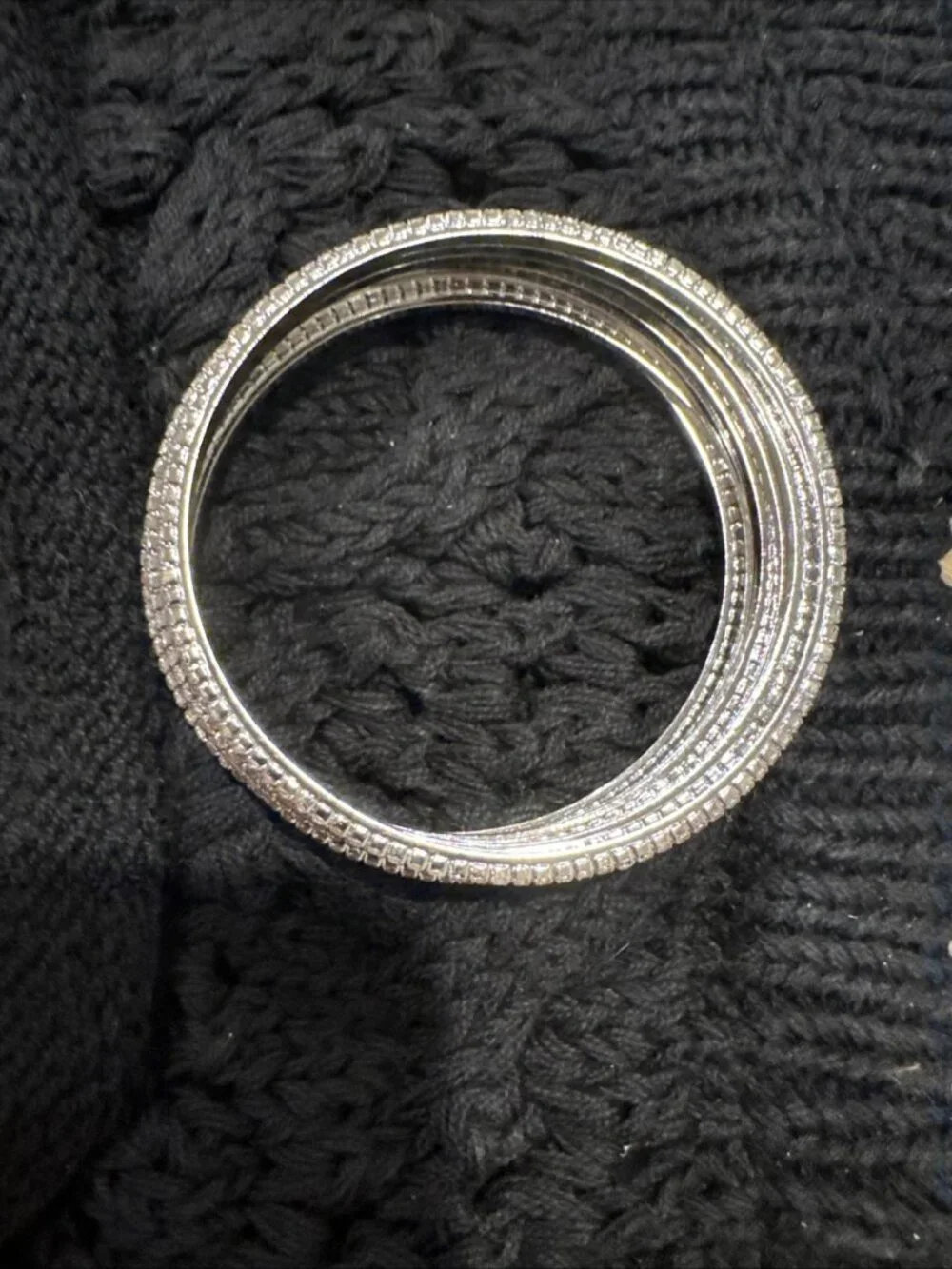 Cara NY Bracelet Rhinestone CZ Thin Layering Bracelets Bangles SET of 3 NEW